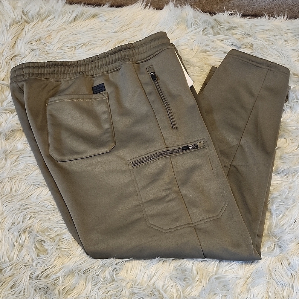 Weatherproof Vintage Men's Cargo Tech Fleece Olive Green Sweatpants- XXL